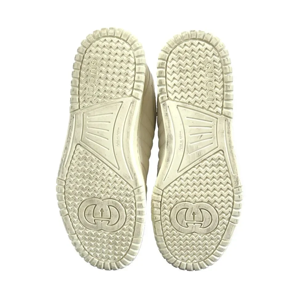 GUCCI Re-Web Low Top White Leather Sneakers Men display picture 1